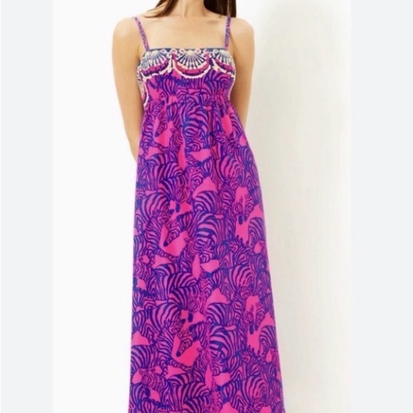 Lilly Pulitzer Bernadette Maxi in wild night fruit size 14 adjustable straps - Picture 1 of 11